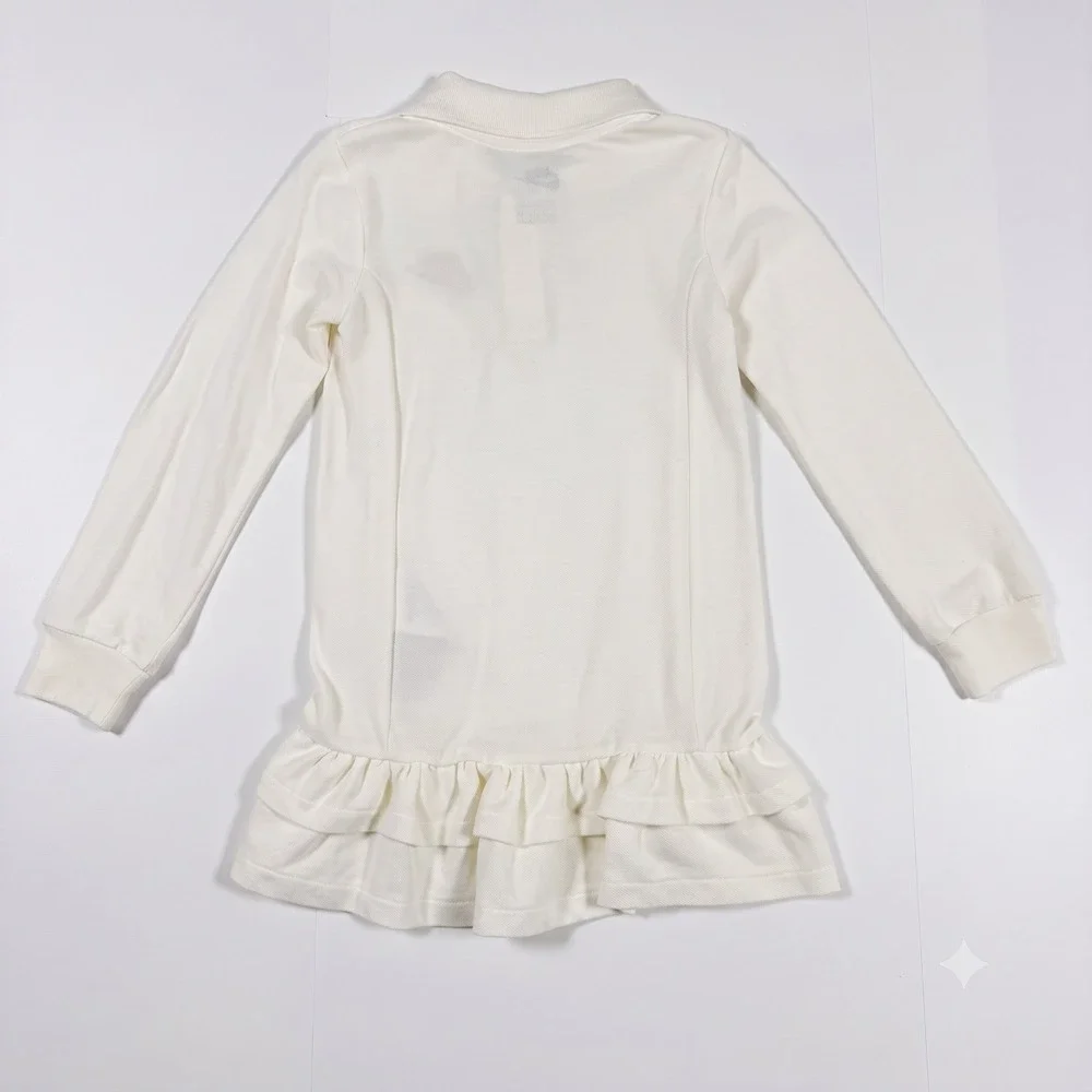 Nike Sportswear Polo Dress Girls 4T Ruffle Hem Cotton Blend Sail White Preppy